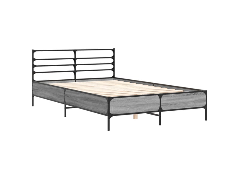  Lit double- lit adulte -  cadre de lit sans matelas sonoma gris 135x190 cm  - Conforama B