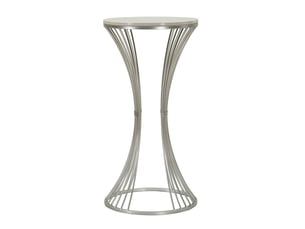 Table d'appoint haute funnel ø 40 cm en fer argenté et marbre