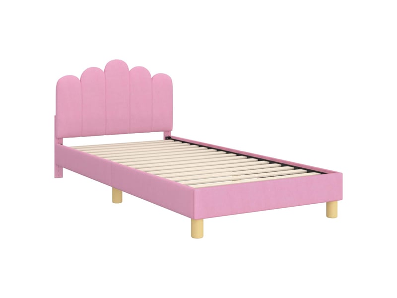  Cadre de lit pour enfants - lit jeune avec tête de lit rose 90 x 190 cm  - Conforama D
