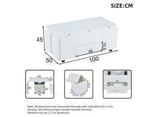 Table basse coloris blanc <strong></strong> <strong></strong>
