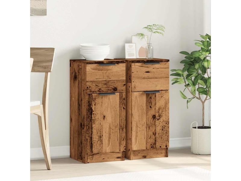  Buffets 2 pcs - bahut - meuble de rangement vieux bois 30x30x70 cm bois d'ingénierie  - Conforama C