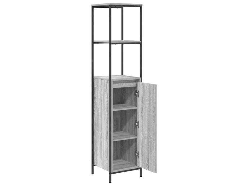  Meuble de salle de bain avec étagères sonoma gris 36x35x165 cm  - Conforama E