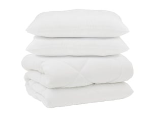 Couette avec oreillers 3 pcs - duvet blanc microfibre et plumes d'oie