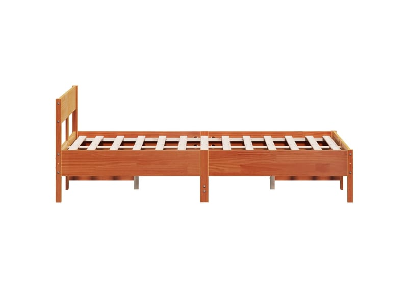  Lit double- lit adulte -  cadre de lit sans matelas  marron 140x190cm bois pin massif  - Conforama D