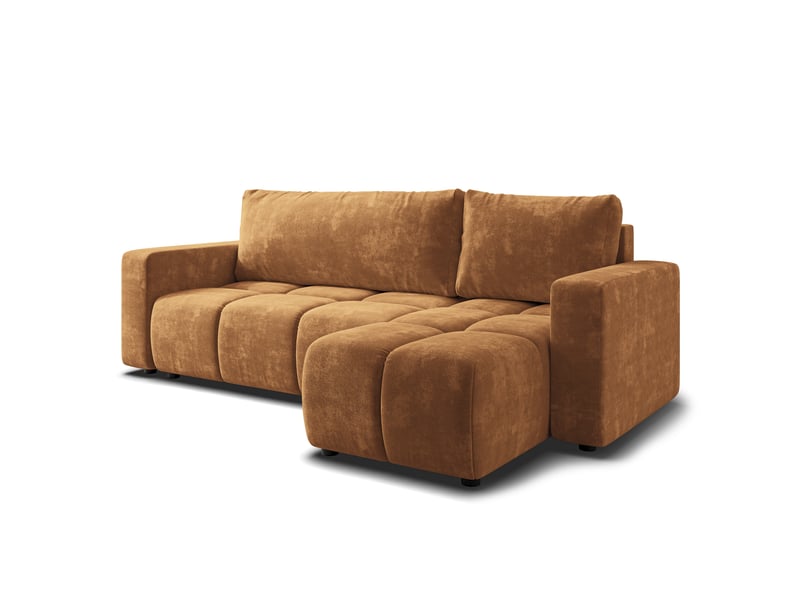  Canapé d'angle ramil, tissu chenille marron clair  - Conforama A
