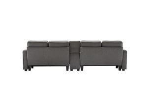 Canapé droit fixe HOMVRA  4 places Polyester gris avec coffre de rangement