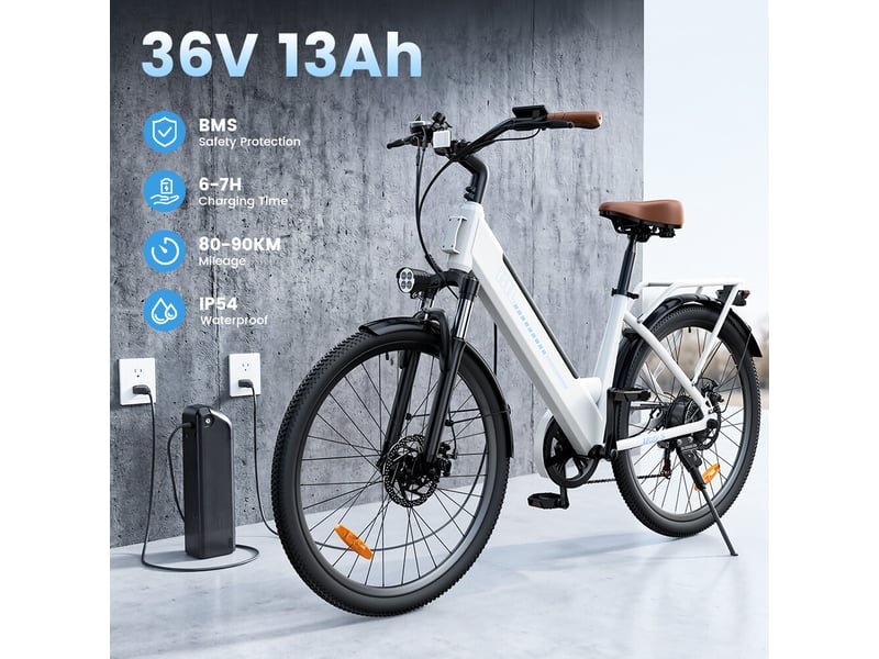  Iscooter ucitys velo electrique 1000 w, autonomie 100 km, pneus stables, freinage sur et couleur blanc iScooter - Conforama D