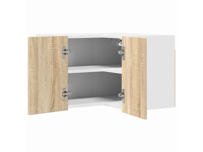 Meuble de rangement cuisine, armoire suspendue chêne sonoma et blanc 57x57x40cm - Conforama E