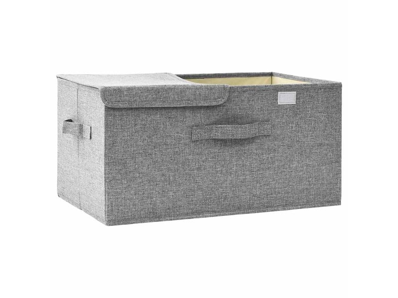  Boîtes de rangement tissu intissé gris  - Conforama D