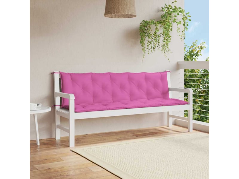 Lot de 2 coussins de banc de jardin, coussins d'assise rose tissu oxford cf58685 - Conforama B