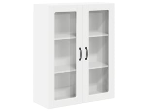 Meuble mural de cuisine, cabinet en verre mural blanc 80x31x100cm shl3191