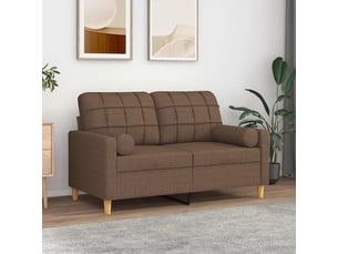 Lot de 2 coussins décoratifs marron ø15x50 cm tissu cf60877