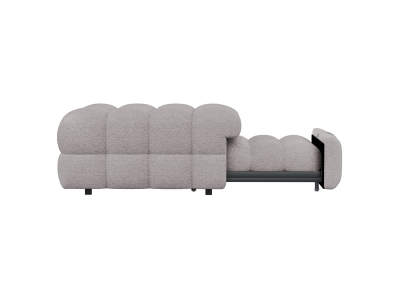  Lit extensible 183x76 cm 2-en-1 métal mdf gris sans matelas  - Conforama E