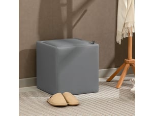 Pouf / repose pied FLORAGRACE gris