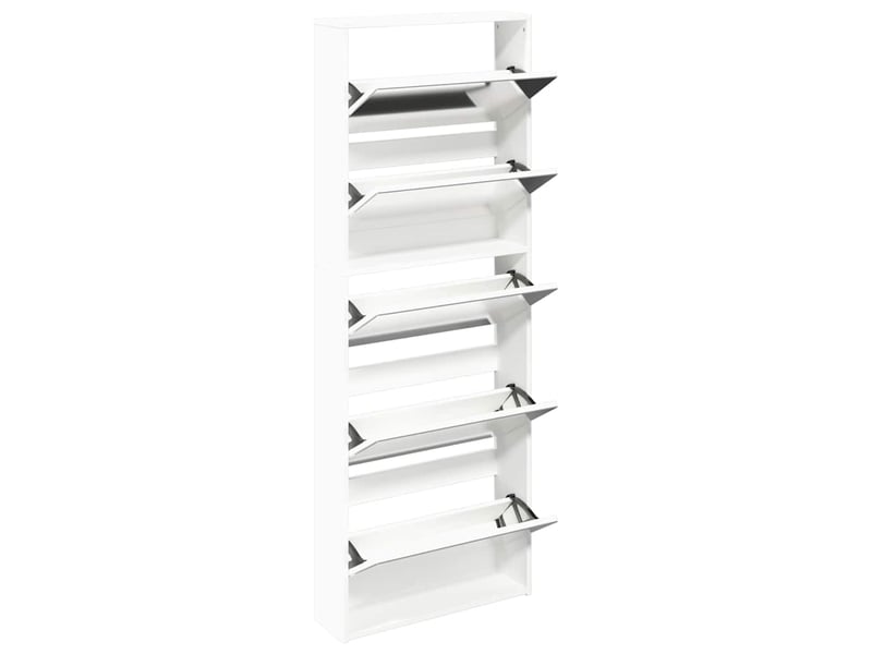  Meuble à chaussures, armoire à chaussures 5 étagères et miroir 63x17x169,5 cm blanc  - Conforama C
