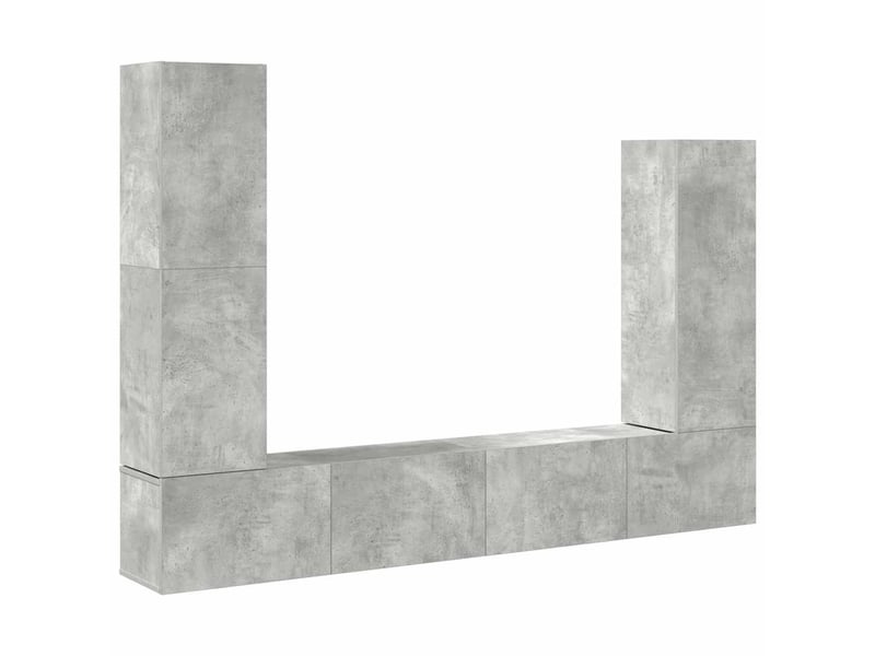  Ensemble de meubles tv 4 pcs gris béton bois d'ingénierie shl62947  - Conforama A