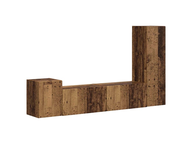  Ensemble meuble tv - banc tv - meuble de rangement 4 pcs bois ancien bois d'ingénierie  - Conforama A