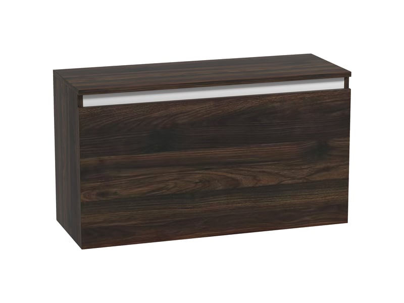  Table de chevet murale avec tiroir sans poignée, 80 x 30 x 45 cm, noyer  - Conforama A