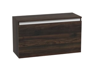Table de chevet murale avec tiroir sans poignée, 80 x 30 x 45 cm, noyer