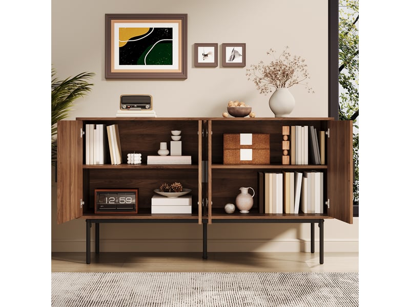  Buffet moderne simple - rangement spacieux pour salon - meuble épuré 140x40x80 cm  - Conforama E