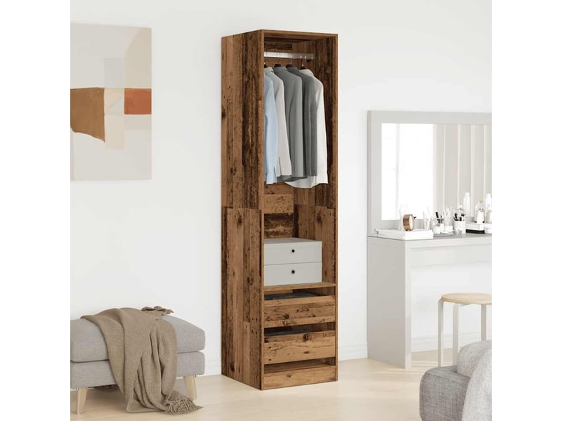  Garde-robe, armoire de rangement vieux bois 50x50x200 cm bois d'ingénierie shl53571  - Conforama C