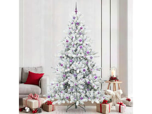 Sapin de noël, arbre de noël artificiel à branches articulées blanc 240 cm cf61070