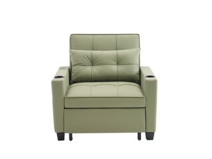Fauteuil convertible   Tissu vert