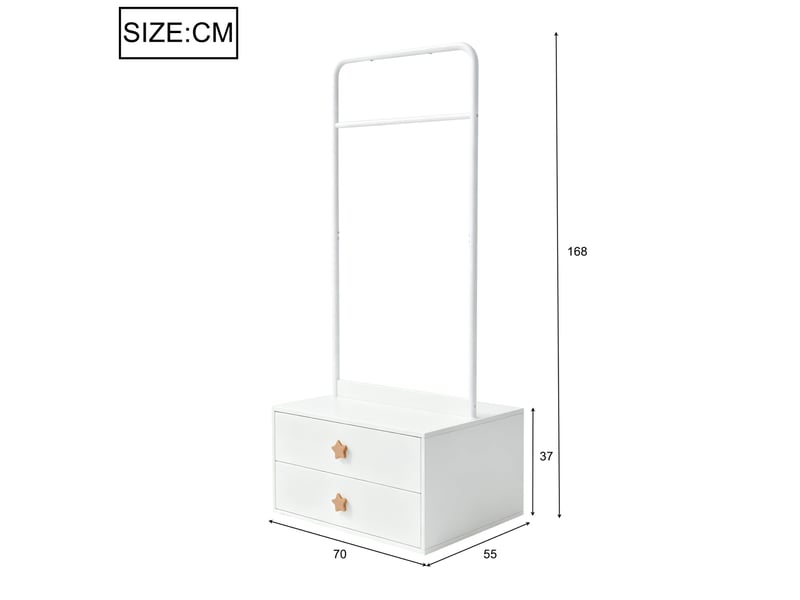  Armoire 2 portes tcqpz 140 x 55 x 170 cm rangement chambre mdf blanc  - Conforama C