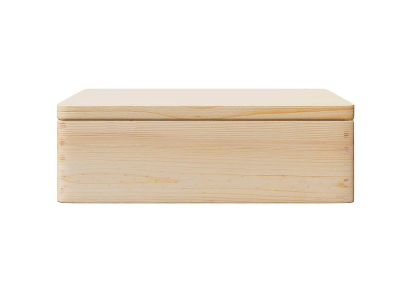  Boîte de rangement, coffre de rangement avec couvercle 40x30x13 cm bois de pin massif  - Conforama D
