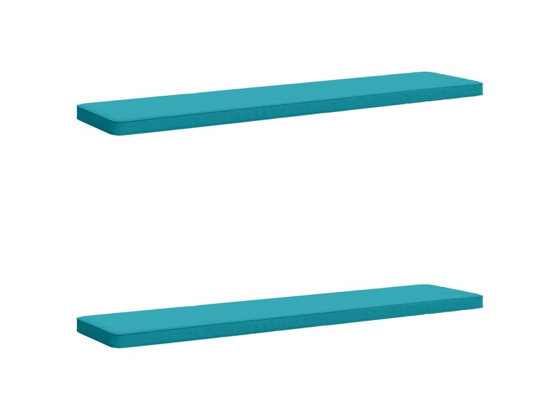  Lot de 2 coussins de banc, coussins d'assise vught 100 % polyester turquoise cf58187  - Conforama A
