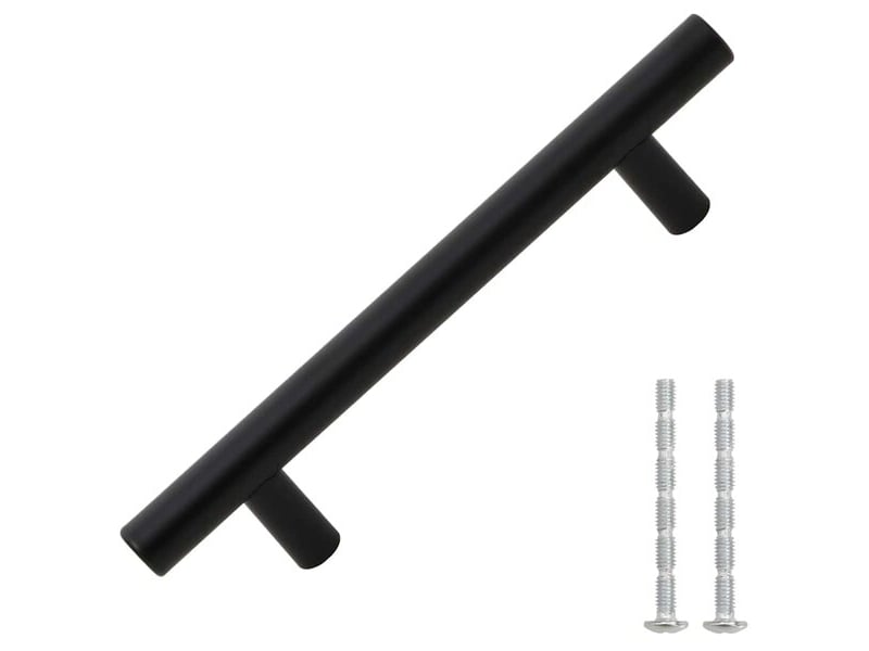  Poignées de meubles, 10 unités, noires, acier inoxydable cfe7691986  - Conforama B