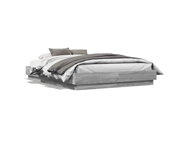  Lit double- lit adulte -  cadre de lit sans matelas sonoma gris 120x190 cm  - Conforama A