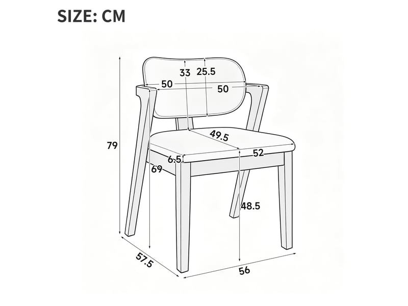  Lot de 2 chaises de salle à manger avec accoudoirs, bois, lin, noyer et beige avoine  - Conforama C