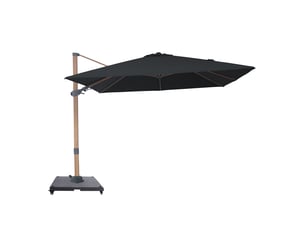 Axi alina parasol déporté carré avec pied de parasol, 300 x 300 cm, aspect boisgris | pour le jardin terrasse avec armature thermolaquée | housse de protection inclus