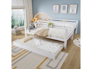 Lit superposé 90x200 cm MEULVA coloris blanc