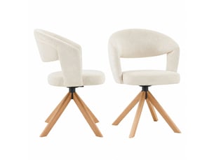 Lot de 2 chaises de salle à manger pivotantes,47x47,5x81,5 cm,tissu,crème