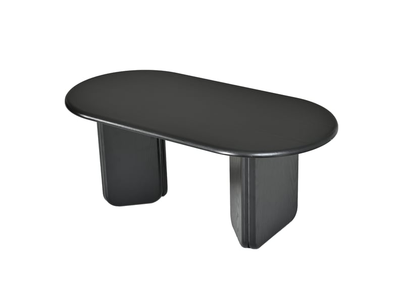  Table basse ovale noire 99x50x40 cm en panneau mdf  - Conforama D