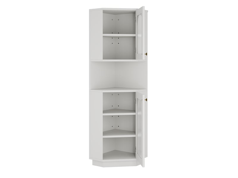  Colonne d'angle de salle de bain avec éclairage mdf blanc 45x45x166.5 cm N656P350897W - Conforama B