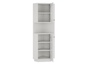 Colonne d'angle de salle de bain avec éclairage mdf blanc 45x45x166.5 cm