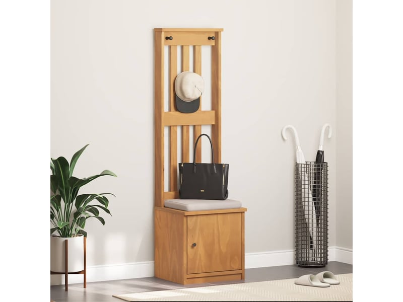  Porte manteau couloir sandnes 45x40x159,5 cm bois massif pin shl71447  - Conforama B