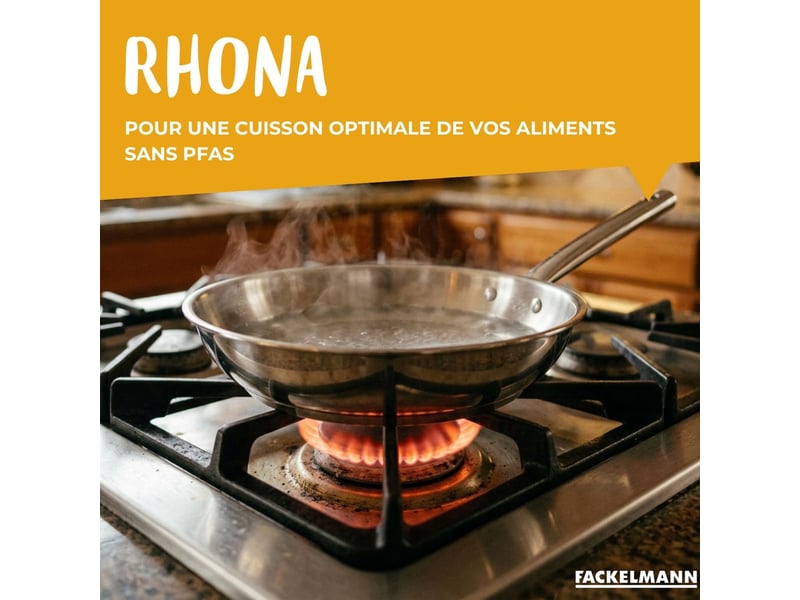  Lot de 2 poêles à frire en inox 20 et 28 cm avec couvercles fackelmann rhona 9108850B88 - Conforama D