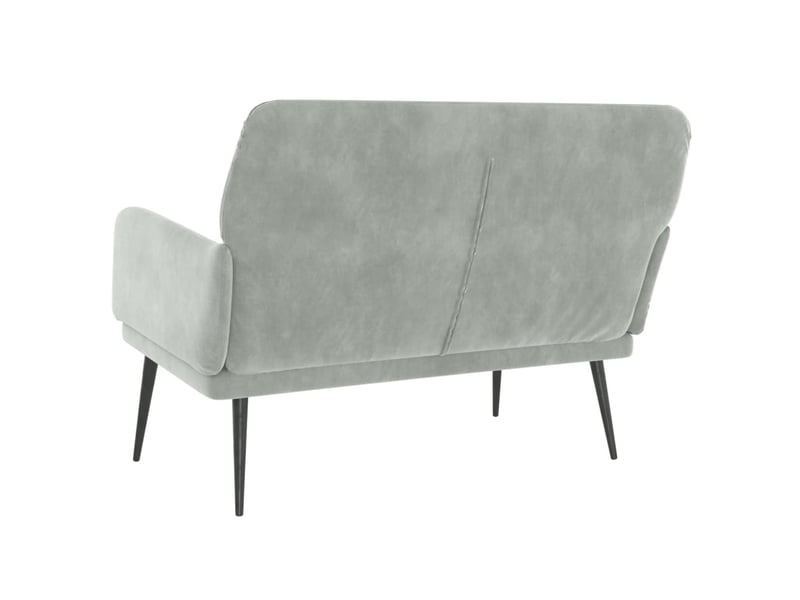  Banc chambre, banc de lit gris clair 108x79x79 cm velours  - Conforama E