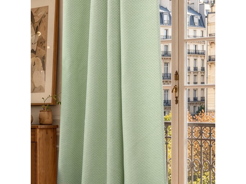 Lot de 2 rideaux à œillets 140 x 240 cm victoria fils teints jacquard - Conforama E