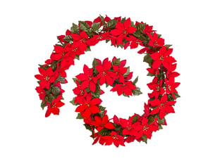 Guirlande de noël en plastique motif poinsettia 180 cm