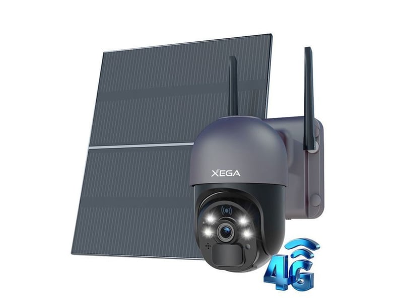  Camera securite solaire 4g lte 3g 2k ip66 detection pir vision couleur  - Conforama A