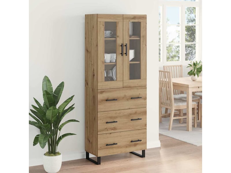  Buffet - haut armoire 2 pc chêne artisanal 69,5 x 34 x 180 cm  - Conforama D