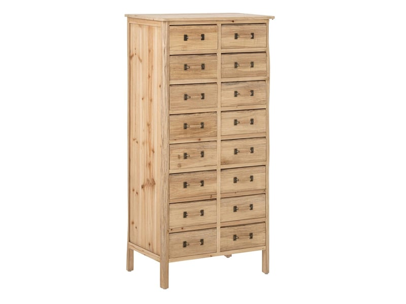  Chiffonnier en bois 16 tiroirs chamonix 127cm naturel  - Conforama A
