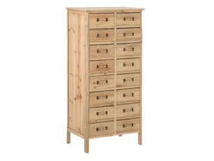 Chiffonnier en bois 16 tiroirs chamonix 127cm naturel