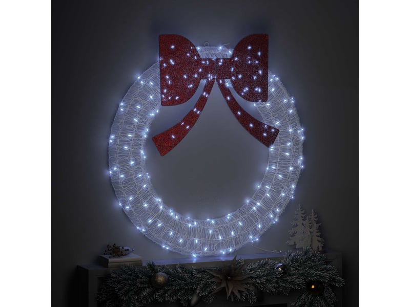 Couronne de noël, décoration de noël 150 led blanc froid 120 cm acrylique cf61753 - Conforama C