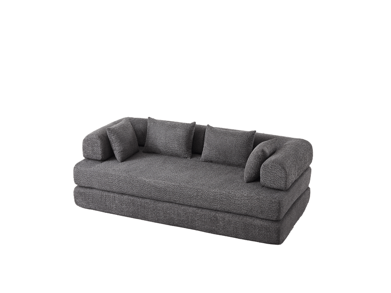 Canapé-lit modulable 2 places 4-en-1 en chenille gris homvra - Conforama A